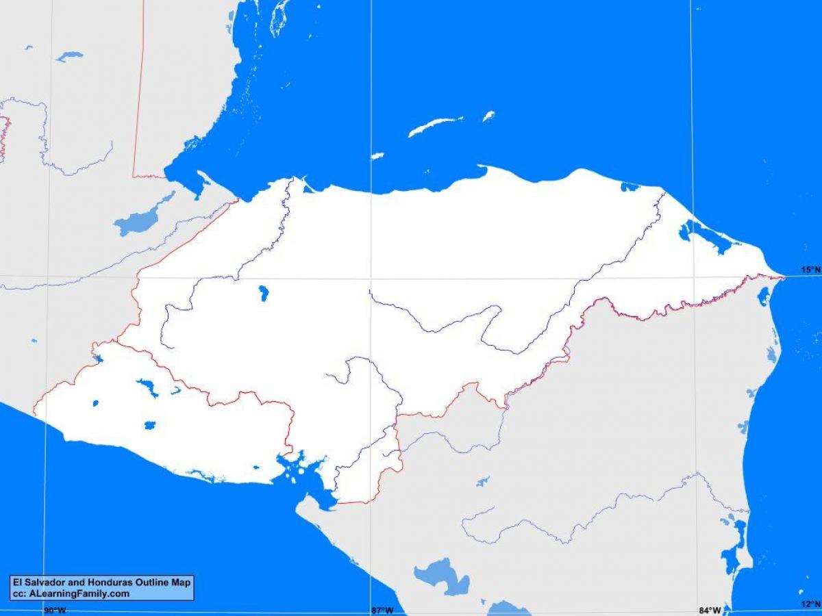 Hondures en blanc mapa