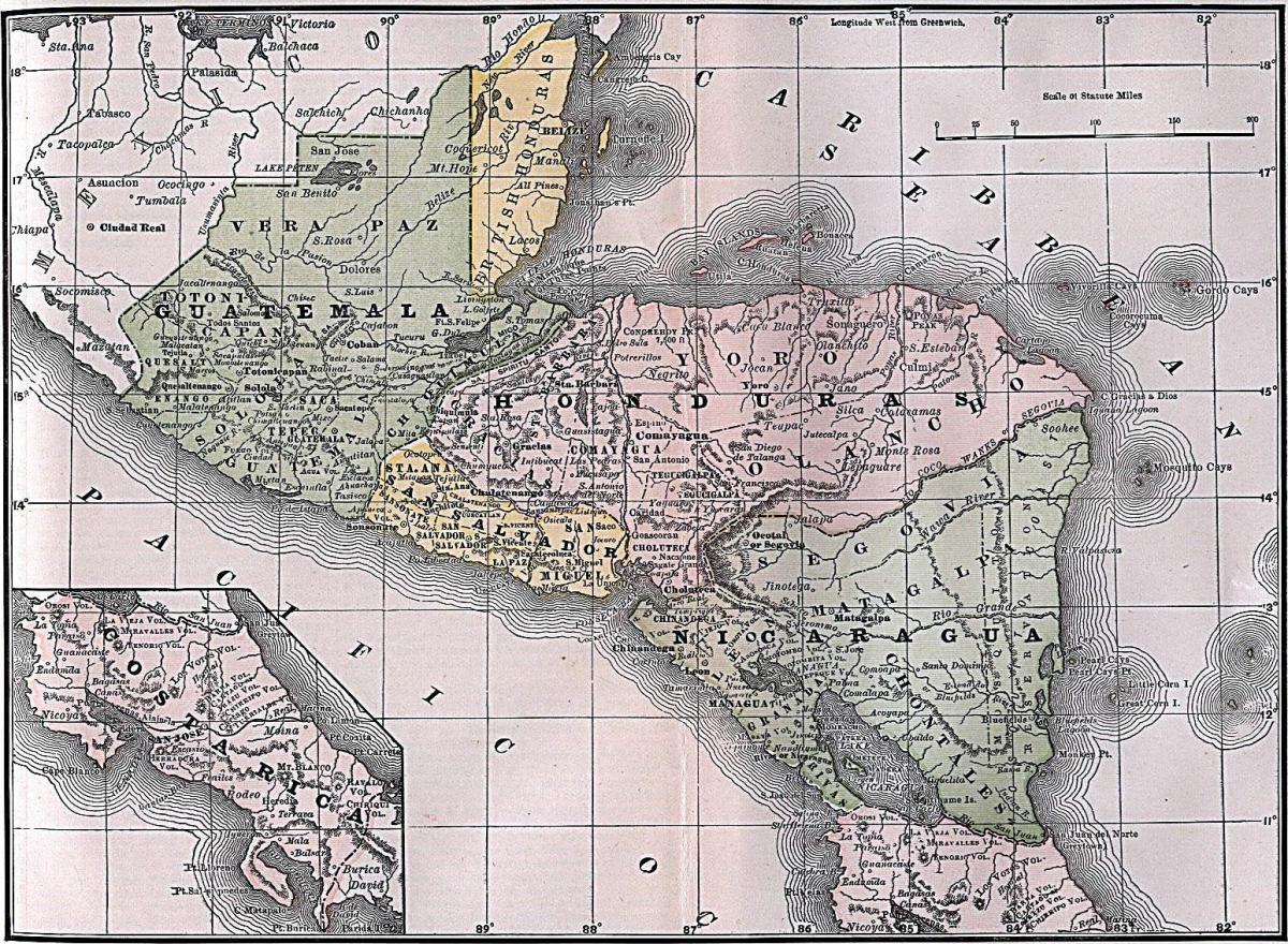 mapa d'Hondures britànica