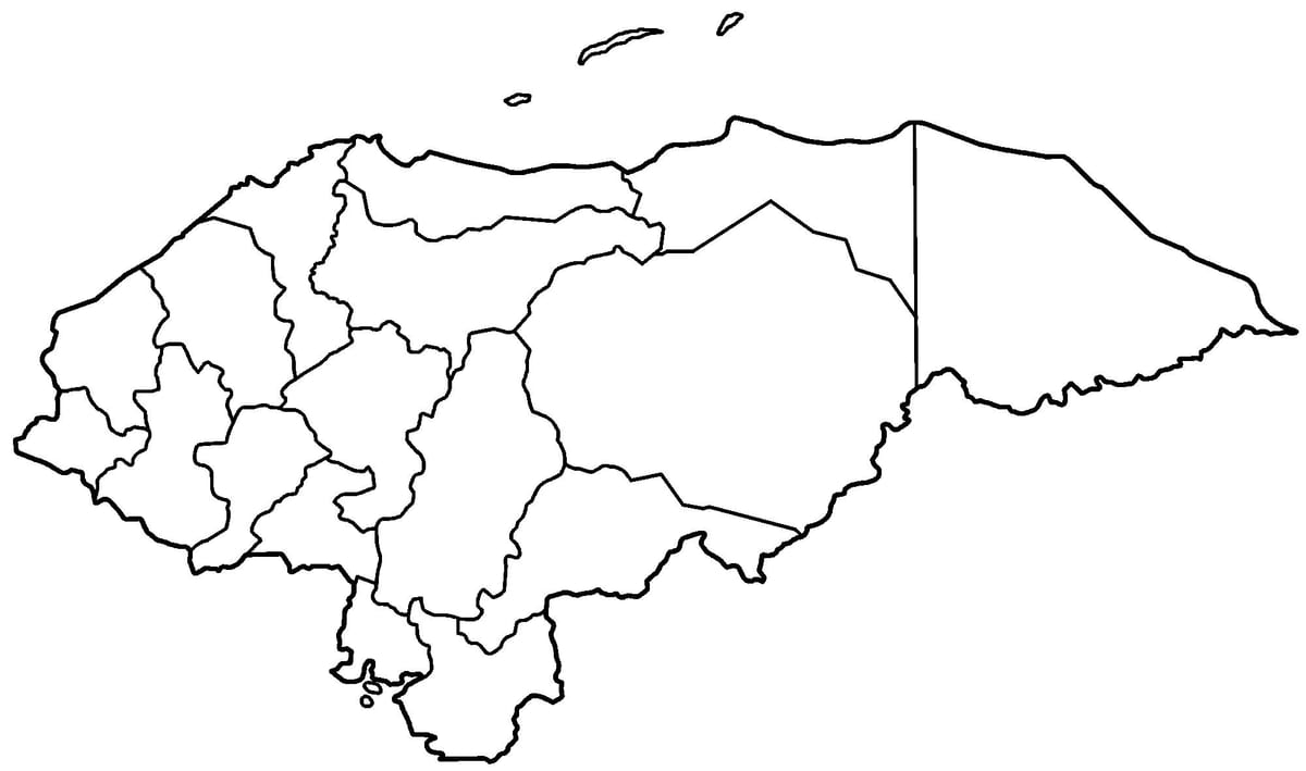 mapa d'espais en blanc mapa d'Hondures