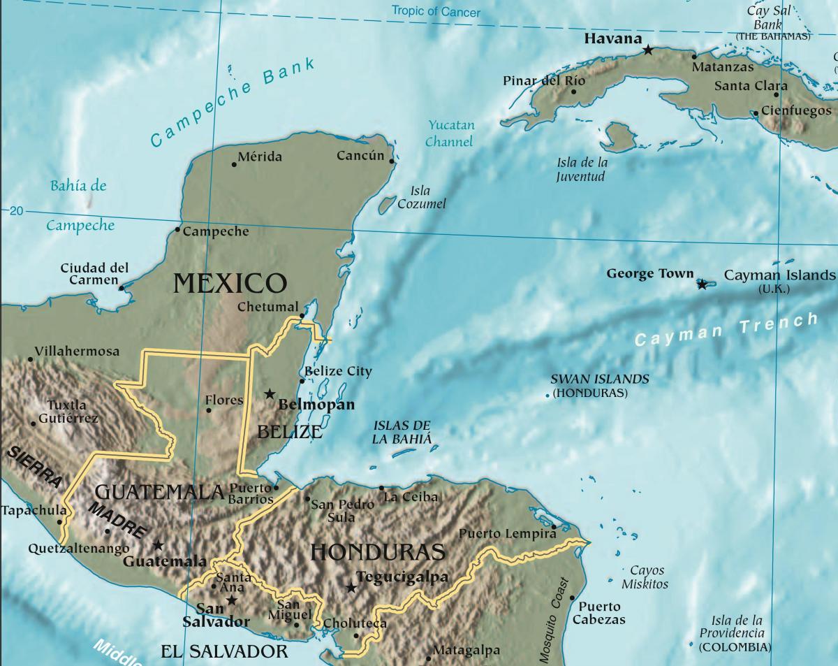 mapa de golf d'Hondures