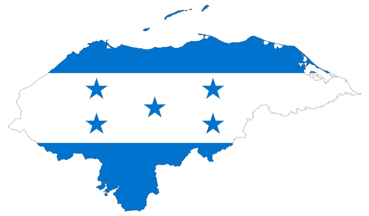 mapa d'Hondures bandera