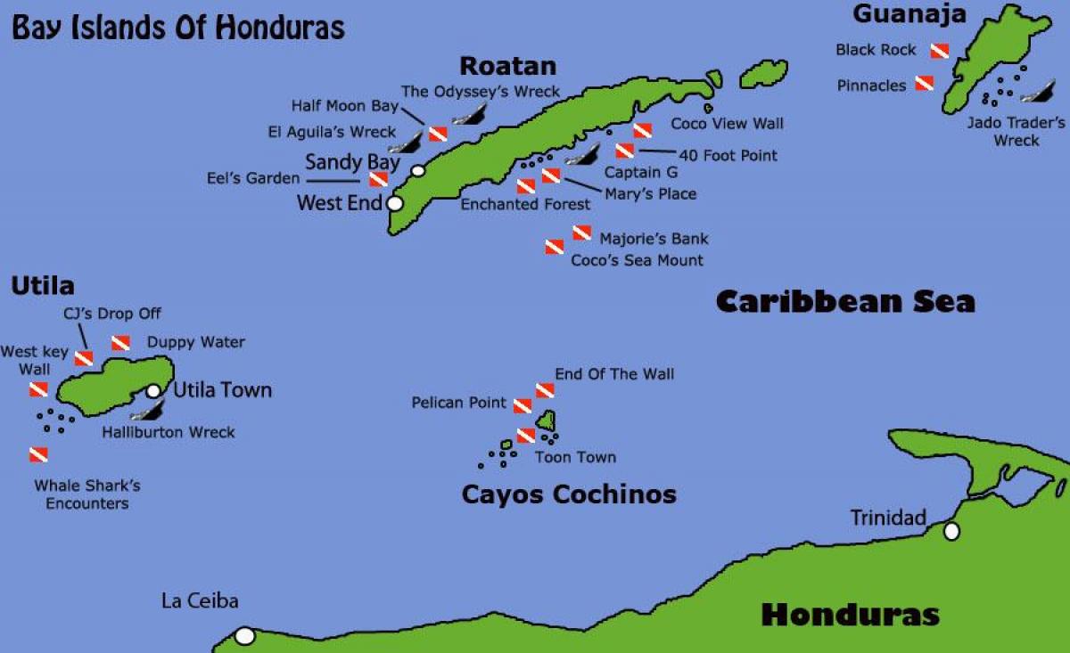 illes d'Hondures mapa