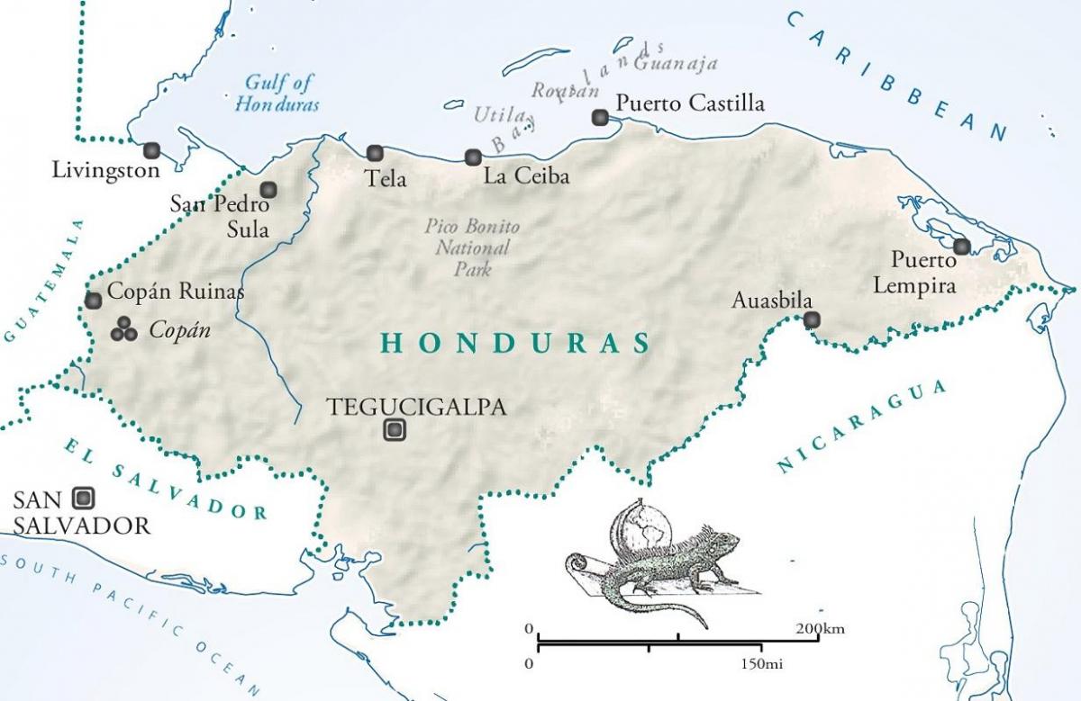 mapa de la ceiba Hondures