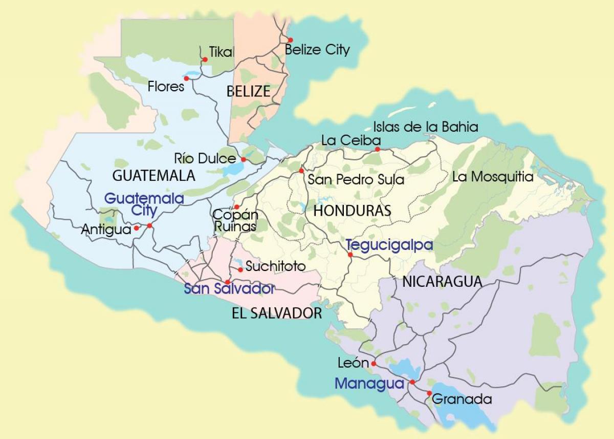 mapa de la mosquitia Hondures