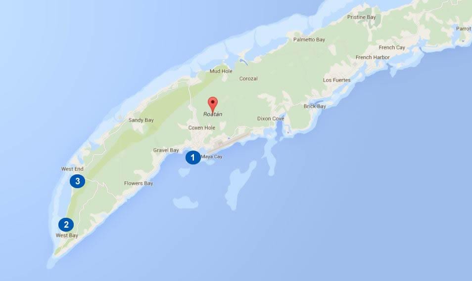 mapa d'Hondures i roatán