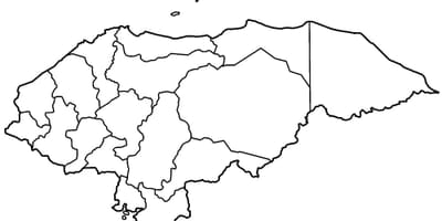 Mapa d'espais en blanc mapa d'Hondures