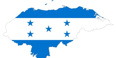 Mapa d'Hondures bandera
