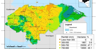 Mapa d'Hondures climàtic
