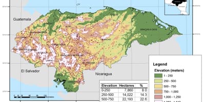 Mapa d'Hondures elevació