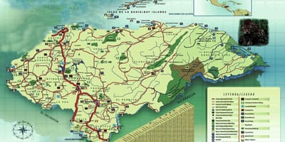 Mapa d'Hondures geografia