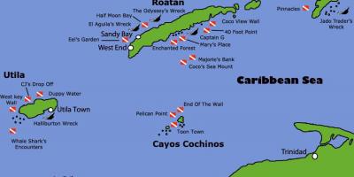 Illes d'Hondures mapa