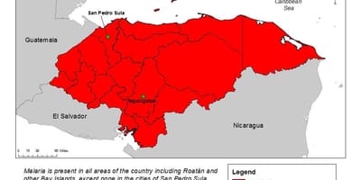 Mapa d'Hondures contra la malària
