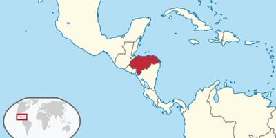 Hondures ubicació en el mapa del món
