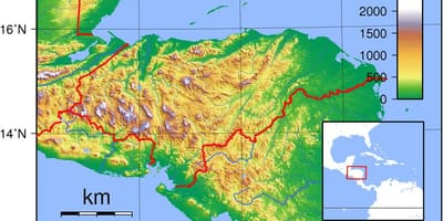 Mapa d'Hondures topogràfic