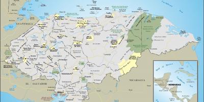 Un mapa d'Hondures 