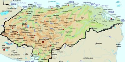 Mapa d'Hondures i països de l'entorn