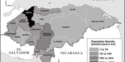 Mapa d'Hondures població