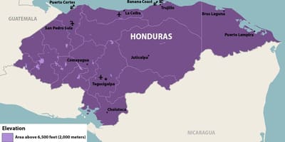 Mapa d'Hondures zika
