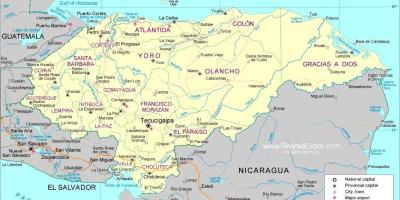 Mapa del mapa polític d'Hondures